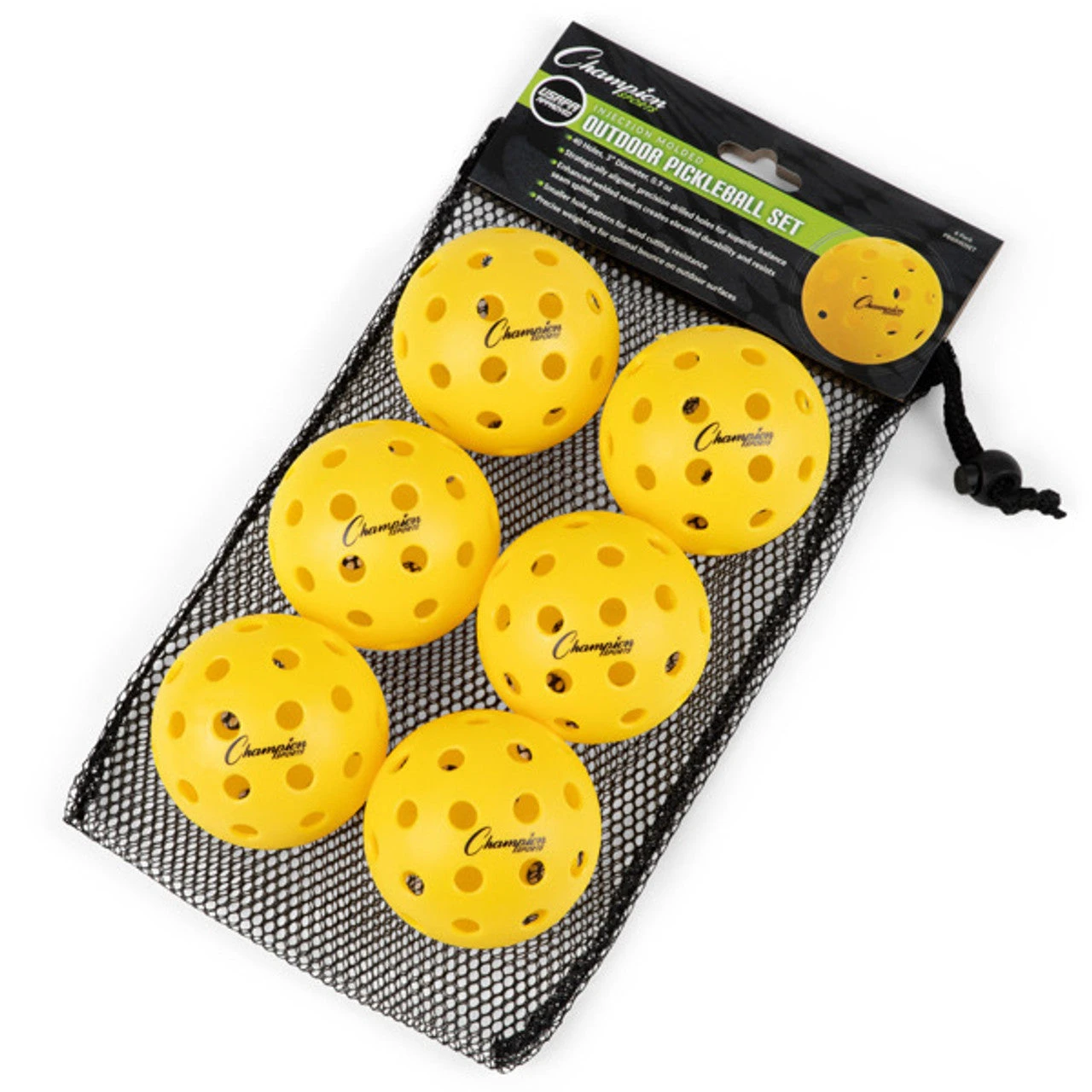 Champion Sports Injection Molded Outdoor Pickleball Set Of 6 3 Champion Sports Injection Molded Outdoor Pickleball Set Of 6