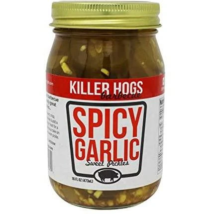 Killer Hogs Barbecue Sweet Spicy Garlic Pickles 16oz 3 Killer Hogs Barbecue Sweet Spicy Garlic Pickles 16oz